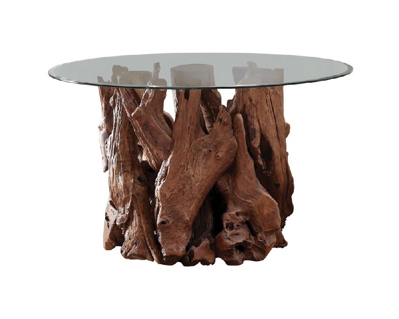 Teak Root Glass Top Table-image